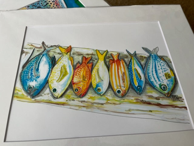 Matted Print 11" x 14" - Fishy Fishy