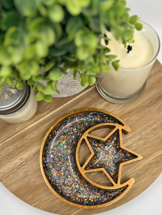 Moon and Star Resin Tray 6 1/4" x 6 1/4"