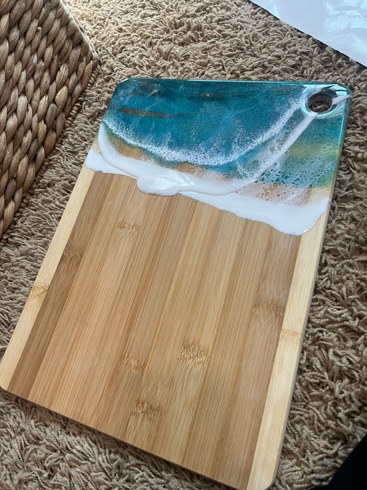 Bamboo Resin Ocean Wave Serving Tray