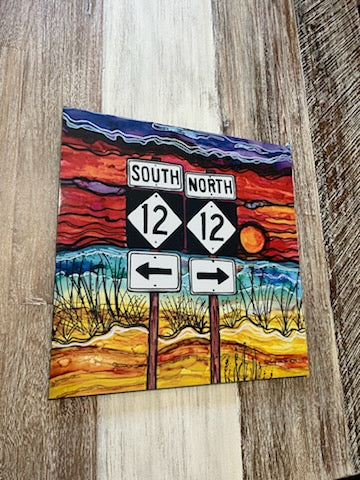 Which Way to Go on Highway 12 Outer Banks 11.5" x 11.5"  HWY 12 <N S >Metal Prints