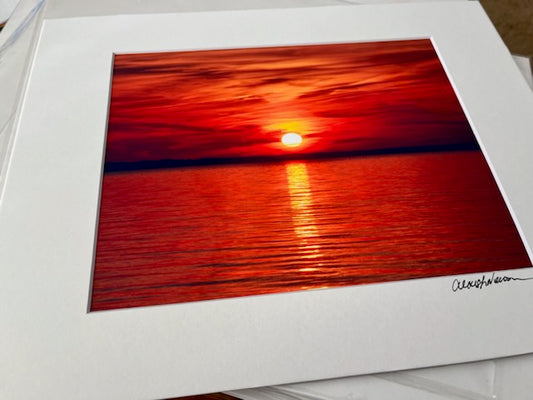 Matted Print 11" x 14" - Sound Side Sunset Outer Banks NC