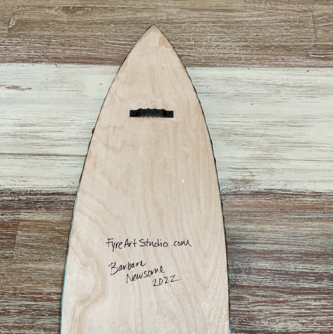 Surfboard Abstract. Resin Wood Surfboard Abstract 5.5" x 22"